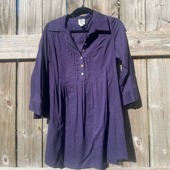 ivy jane Tops - Ivy Jane Midnight Blue Cotton Tunic Top Size L